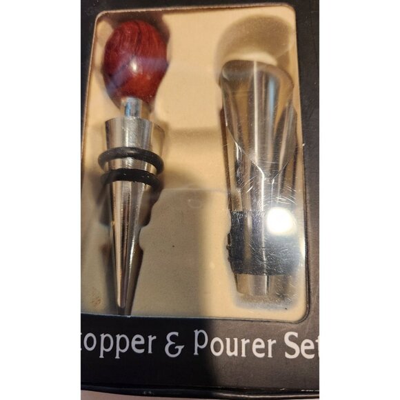 2 Piece Set Vine & Co Wine Bottle Stopper and Pourer Set Van's Gifts 2008 Gift B - Picture 5 of 7